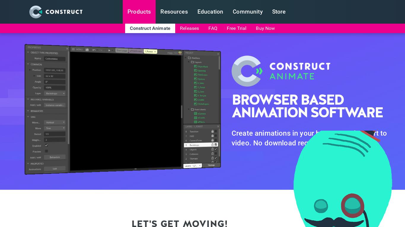 Construct Animate Landing page