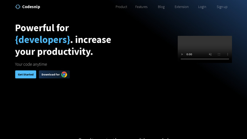Codesnip Landing Page