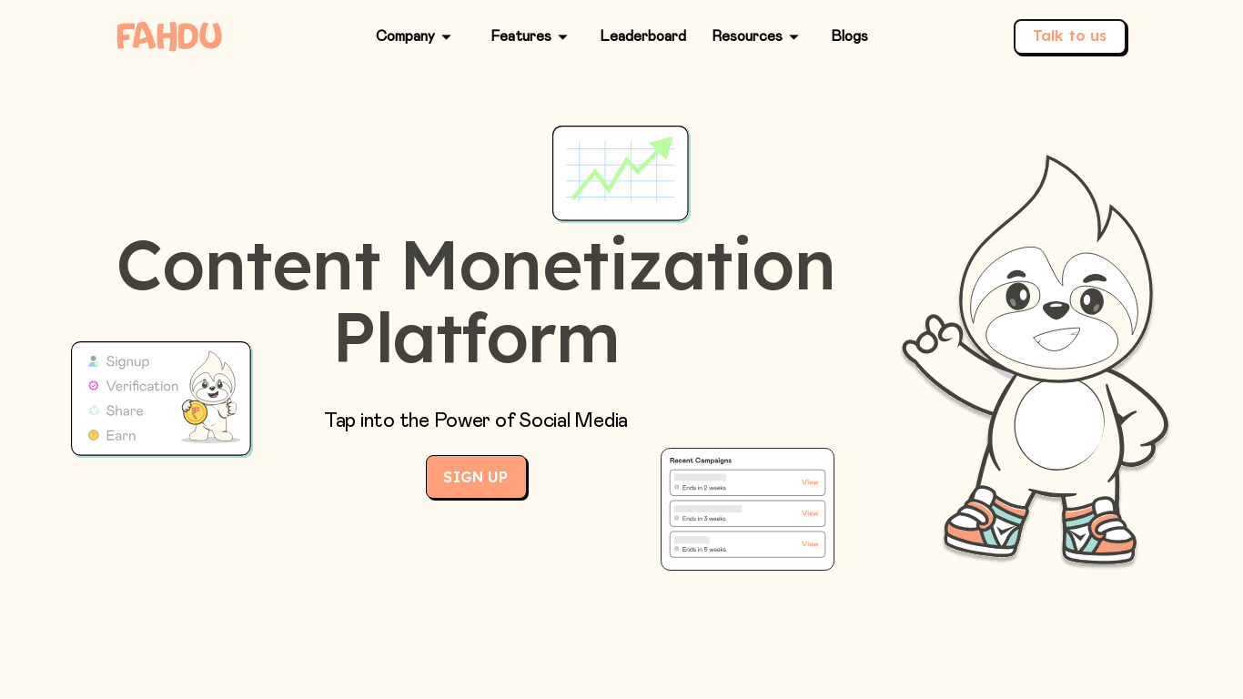 Fahdu Landing page