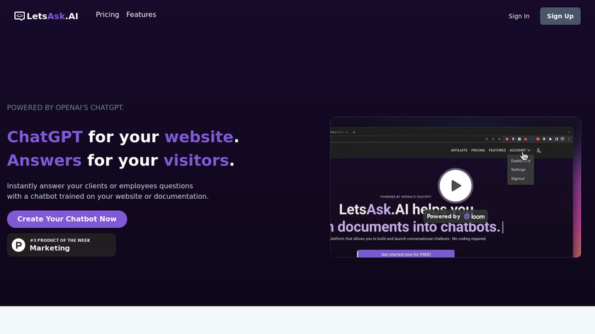 LetsAsk.AI Landing Page