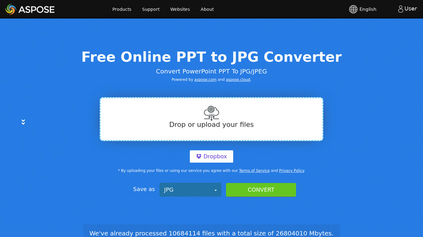Aspose PowerPoint to JPG Converter Landing Page