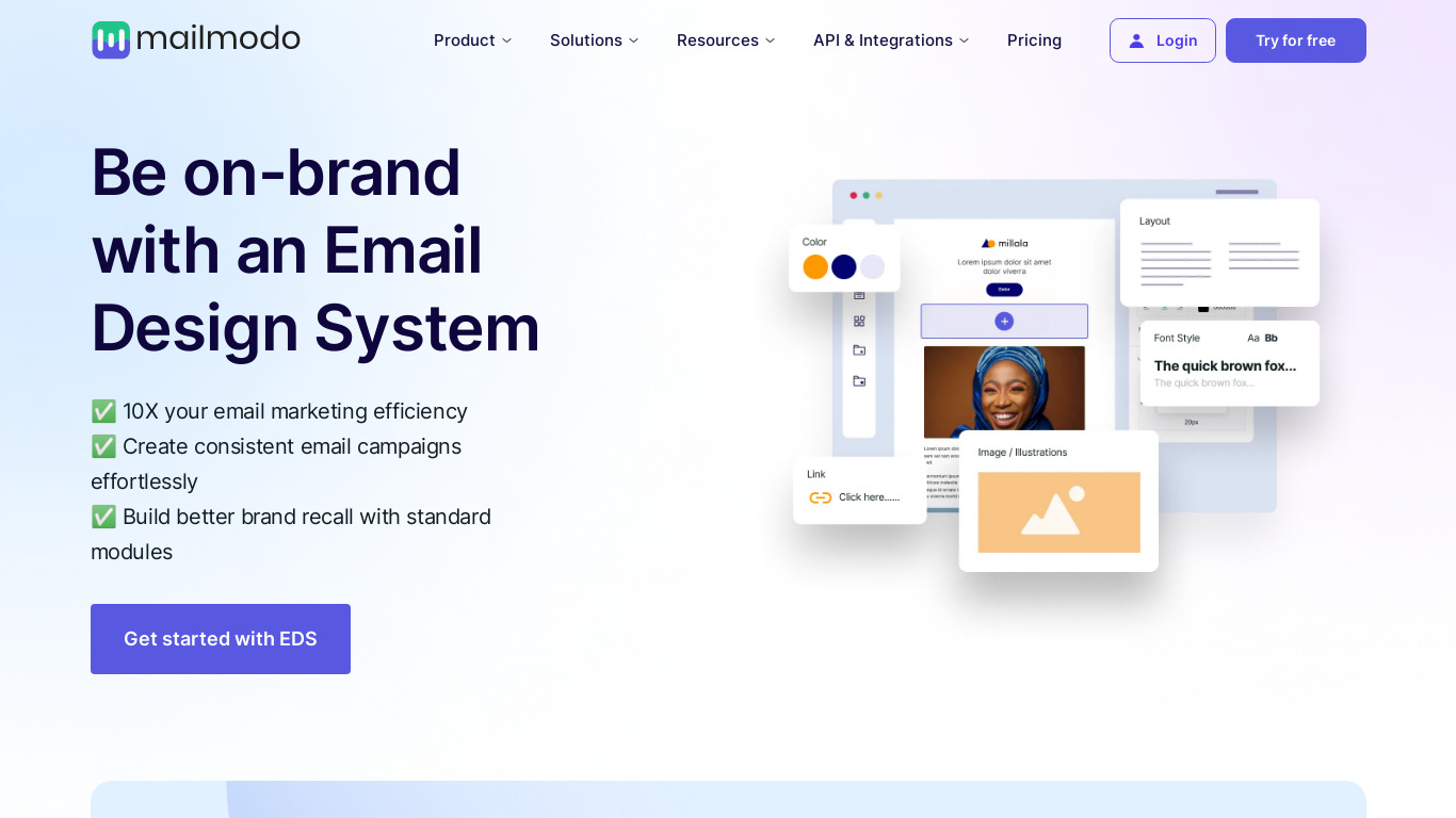 Email Design System Playbook Landing page