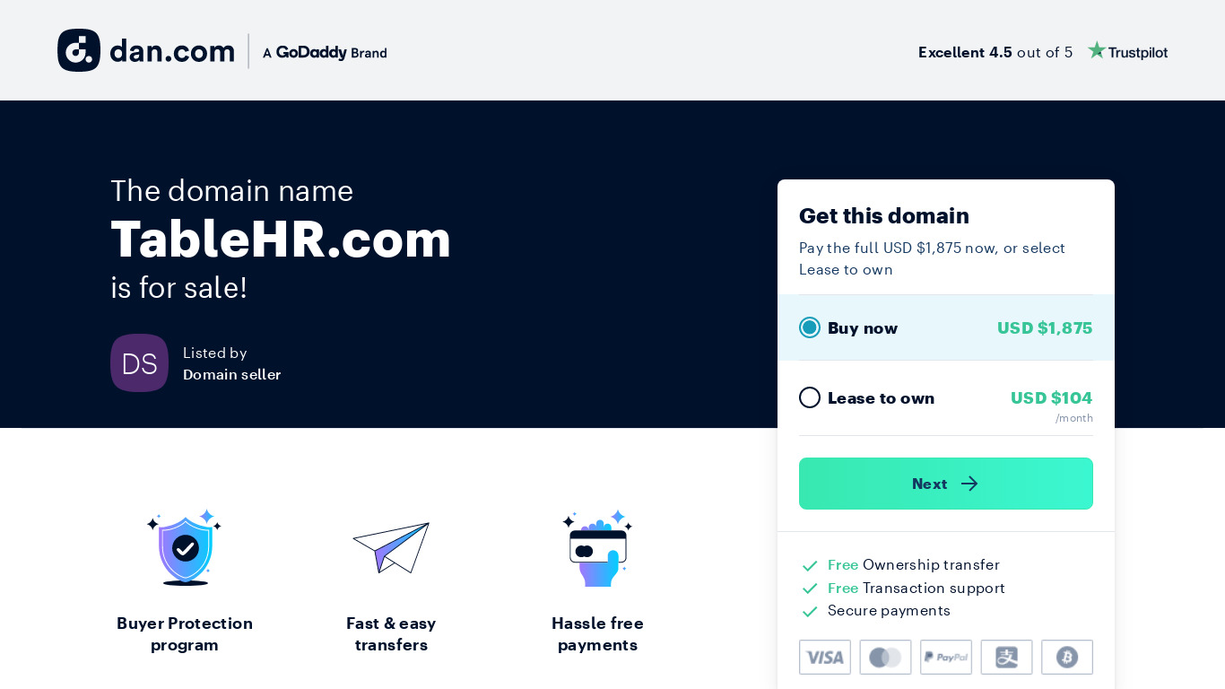 tablehr.com Landing page