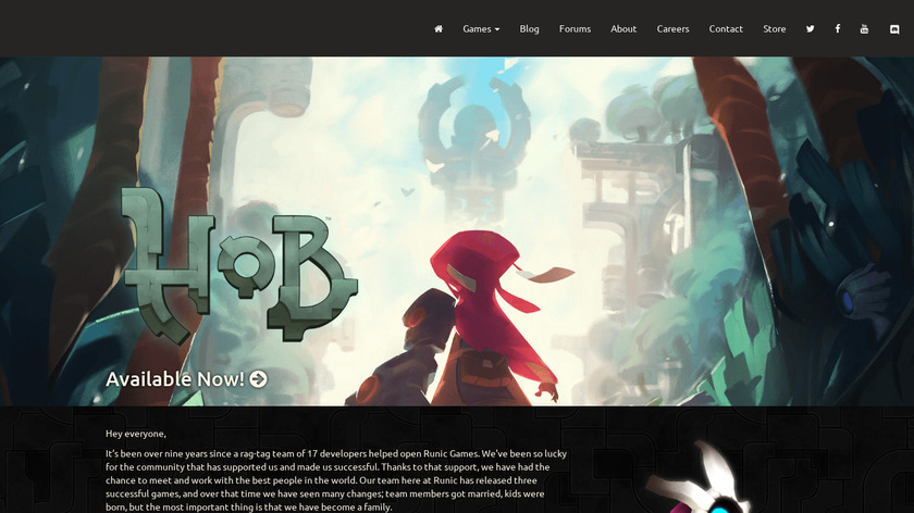 Hob: The Definitive Edition Landing Page