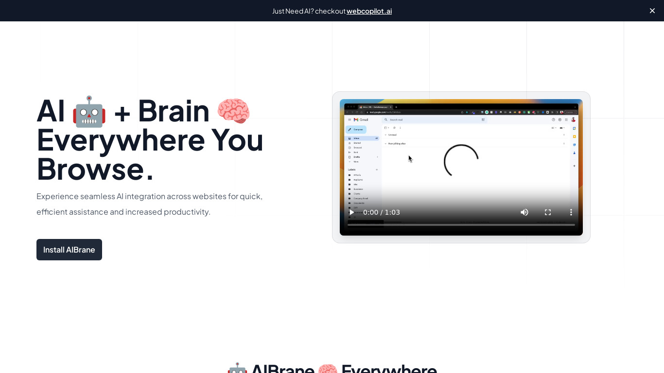 AIBrane Landing page