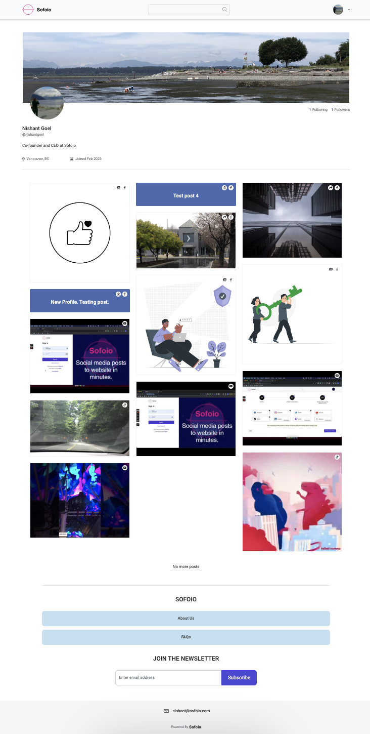 Sofoio Landing page