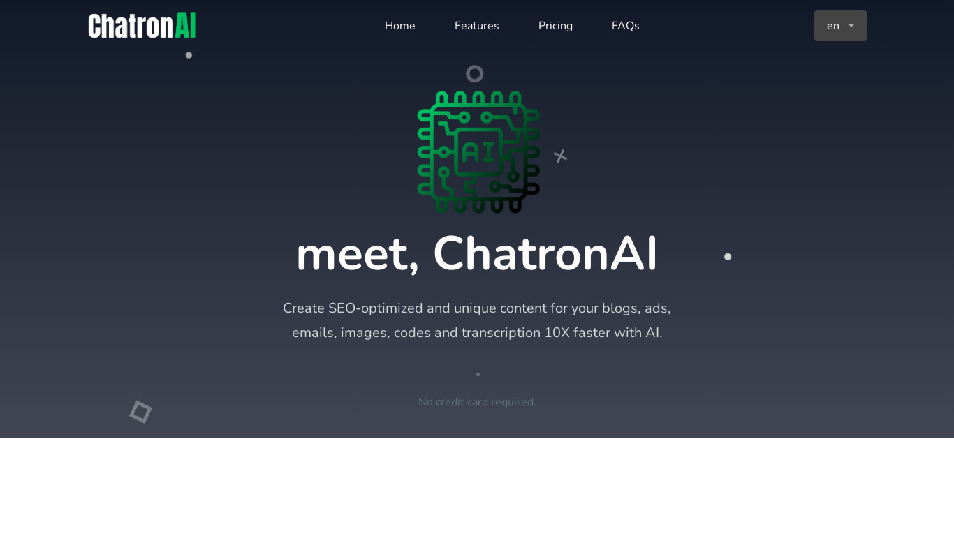 ChatronAI Landing page