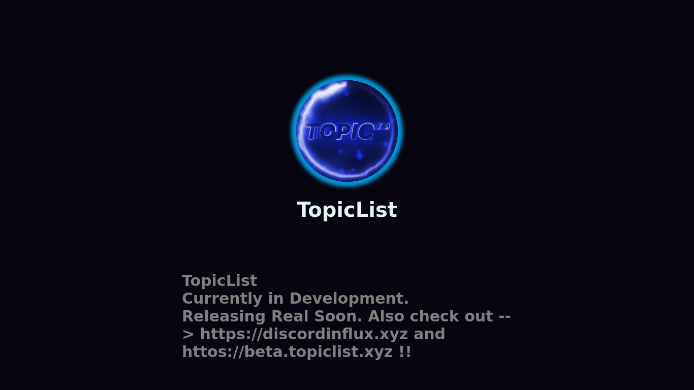 TopicList Landing page
