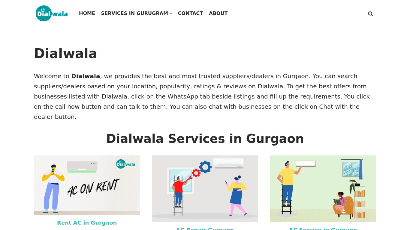 Dialwala Landing page