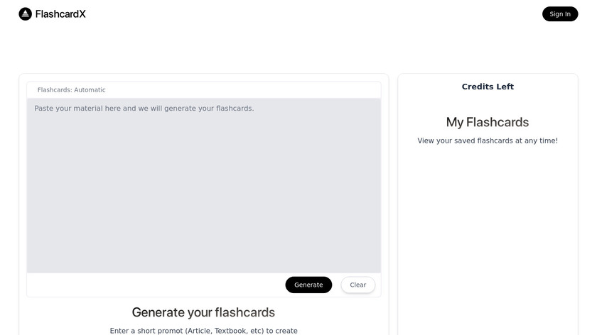 FlashcardX Landing Page