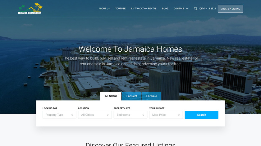 Jamaica Homes Landing Page