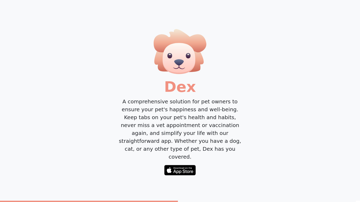 Dex - Pet care Landing page