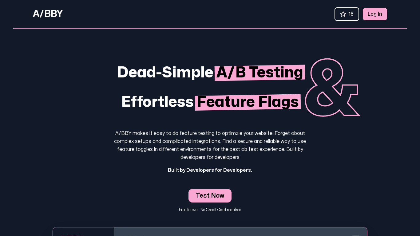 A/BBY for Next.js Landing page