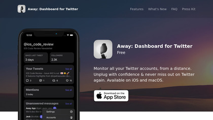 Away: Dashboard for Twitter image