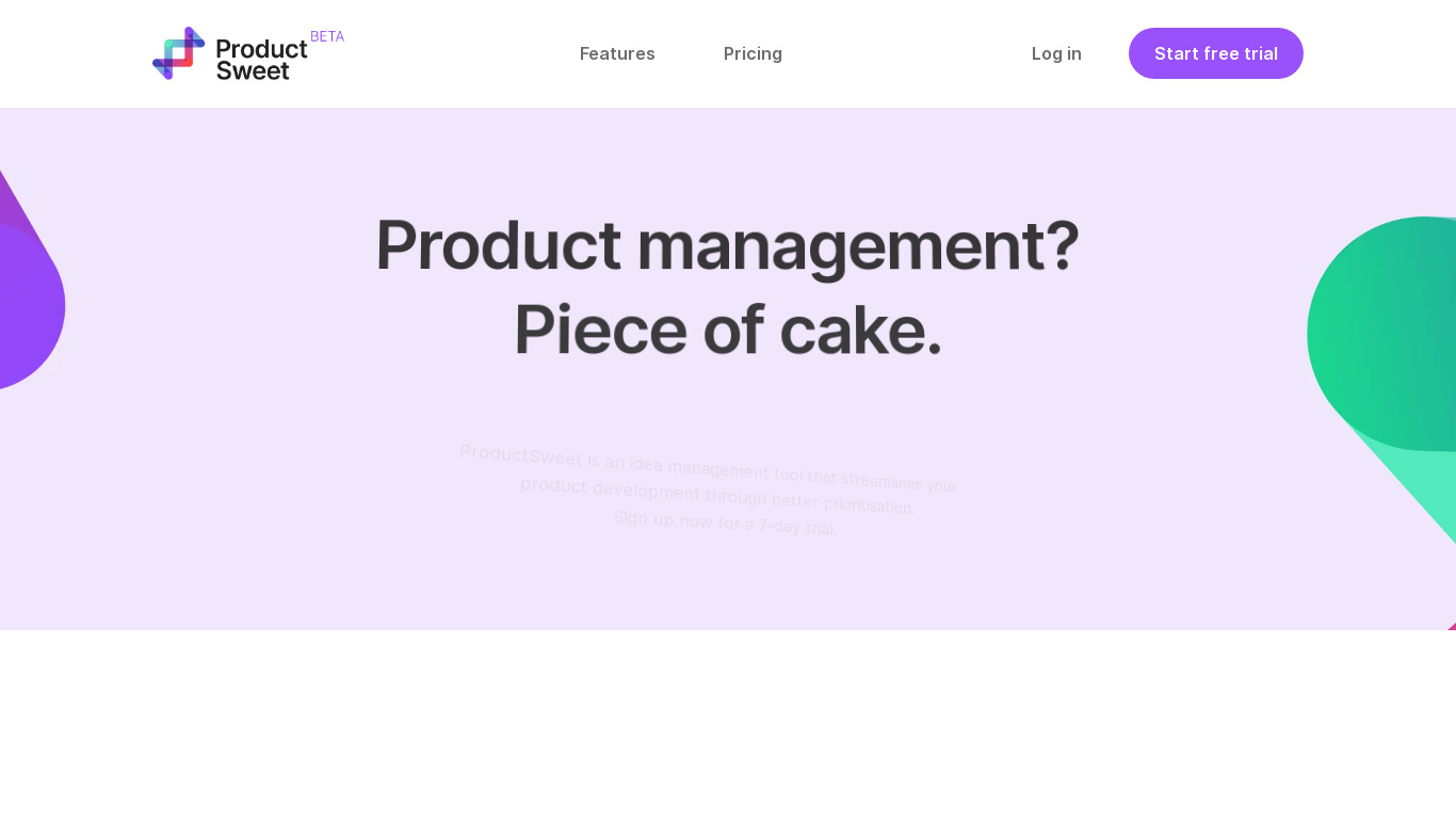 ProductSweet Landing page