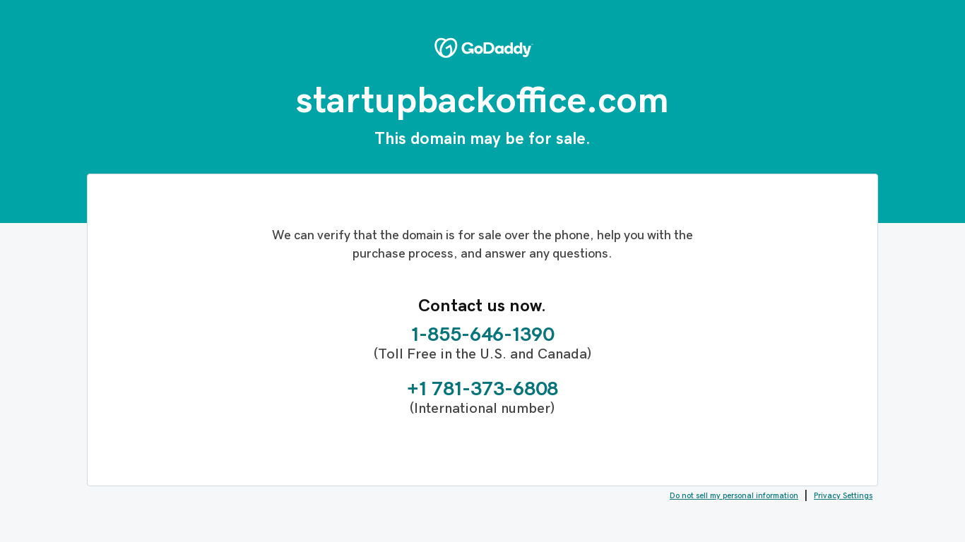 Startup Back Office Landing page