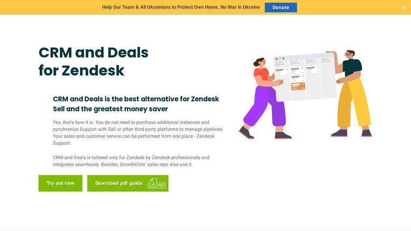 CRM and Deals for Zendesk Landing Page
