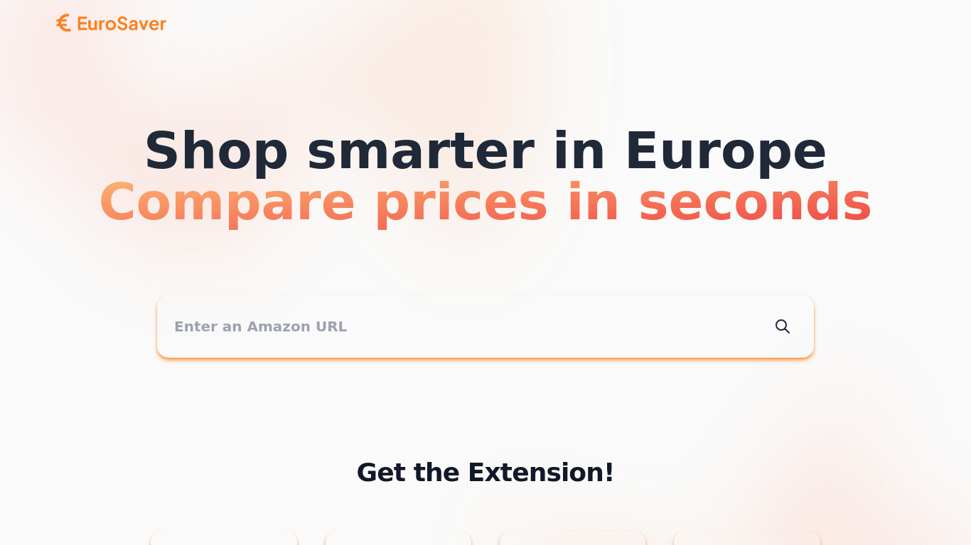 EuroSaver Landing page