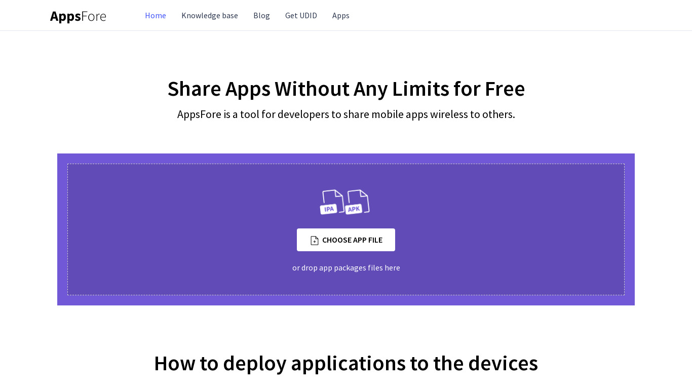AppsFore Landing page