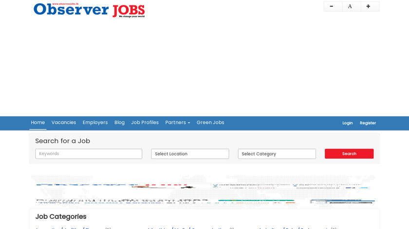 Observer Jobs Landing Page