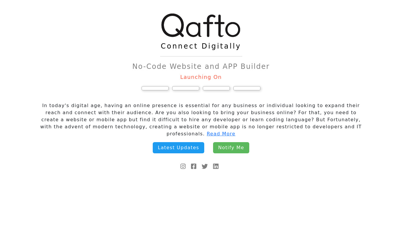 Qafto Landing page