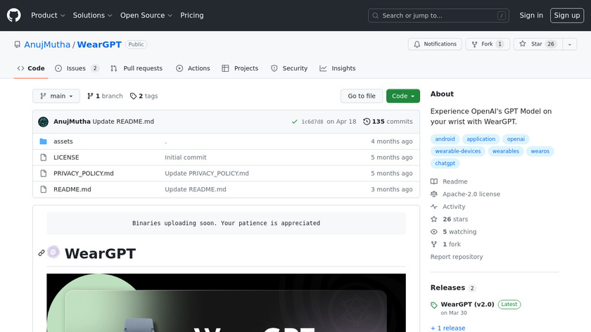 WearGPT Landing Page