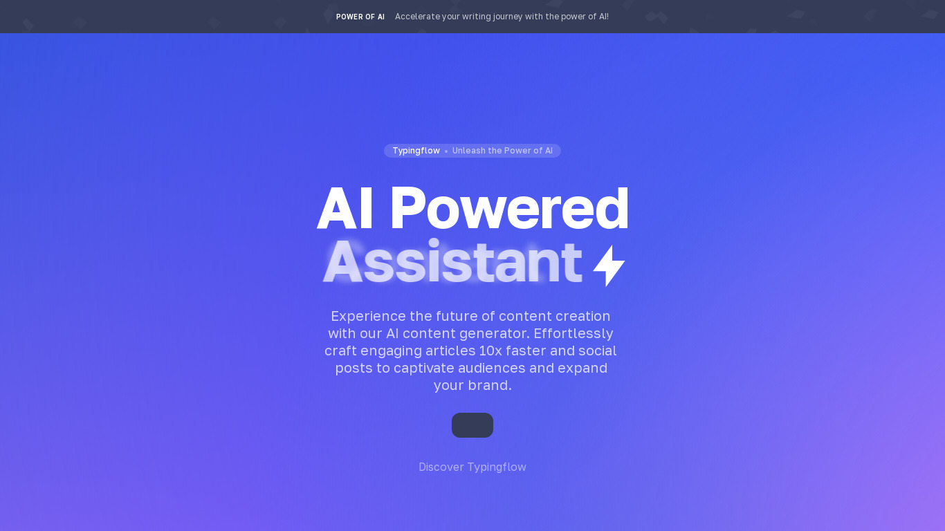 Typingflow AI Landing page