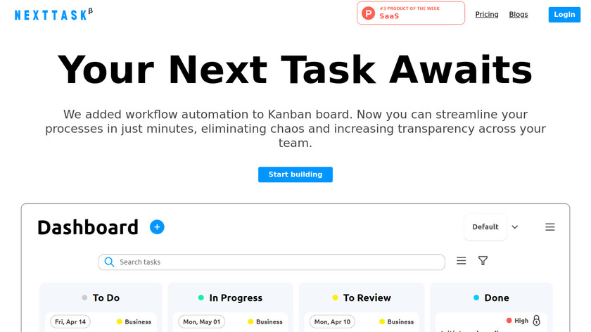 NextTask.co.uk Landing Page