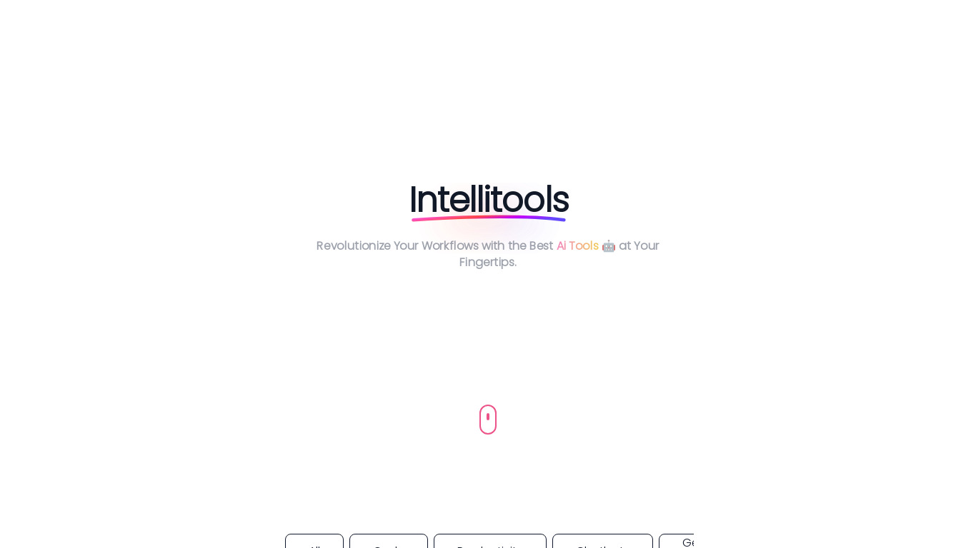 Intellitools Landing page