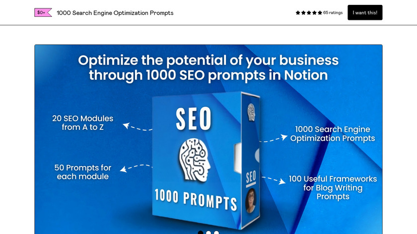 1000+ SEO Prompts Template Landing Page