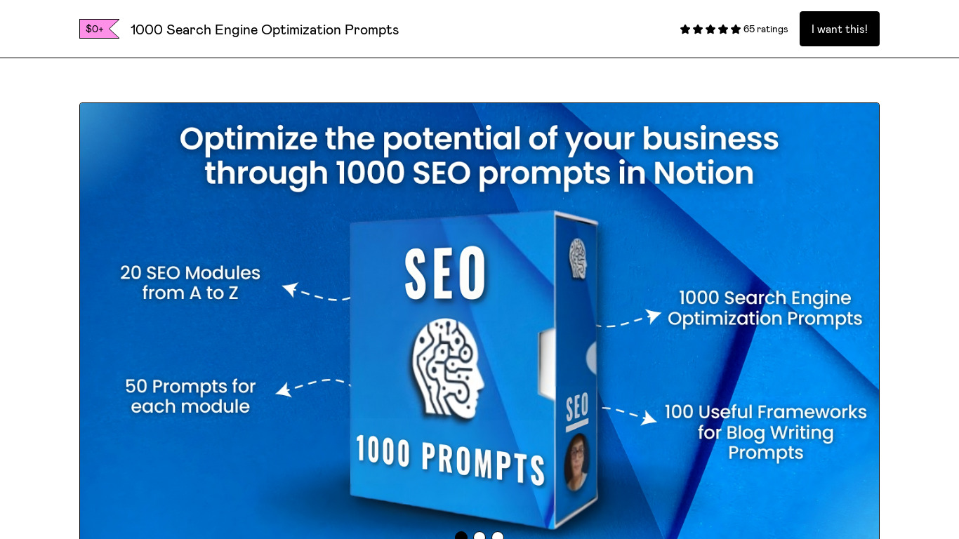 1000+ SEO Prompts Template Landing page