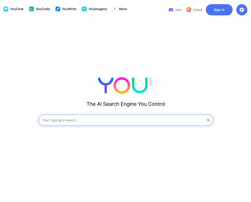 You.com Landing Page