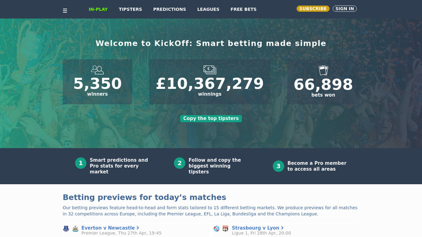 KickOff.co.uk Landing Page