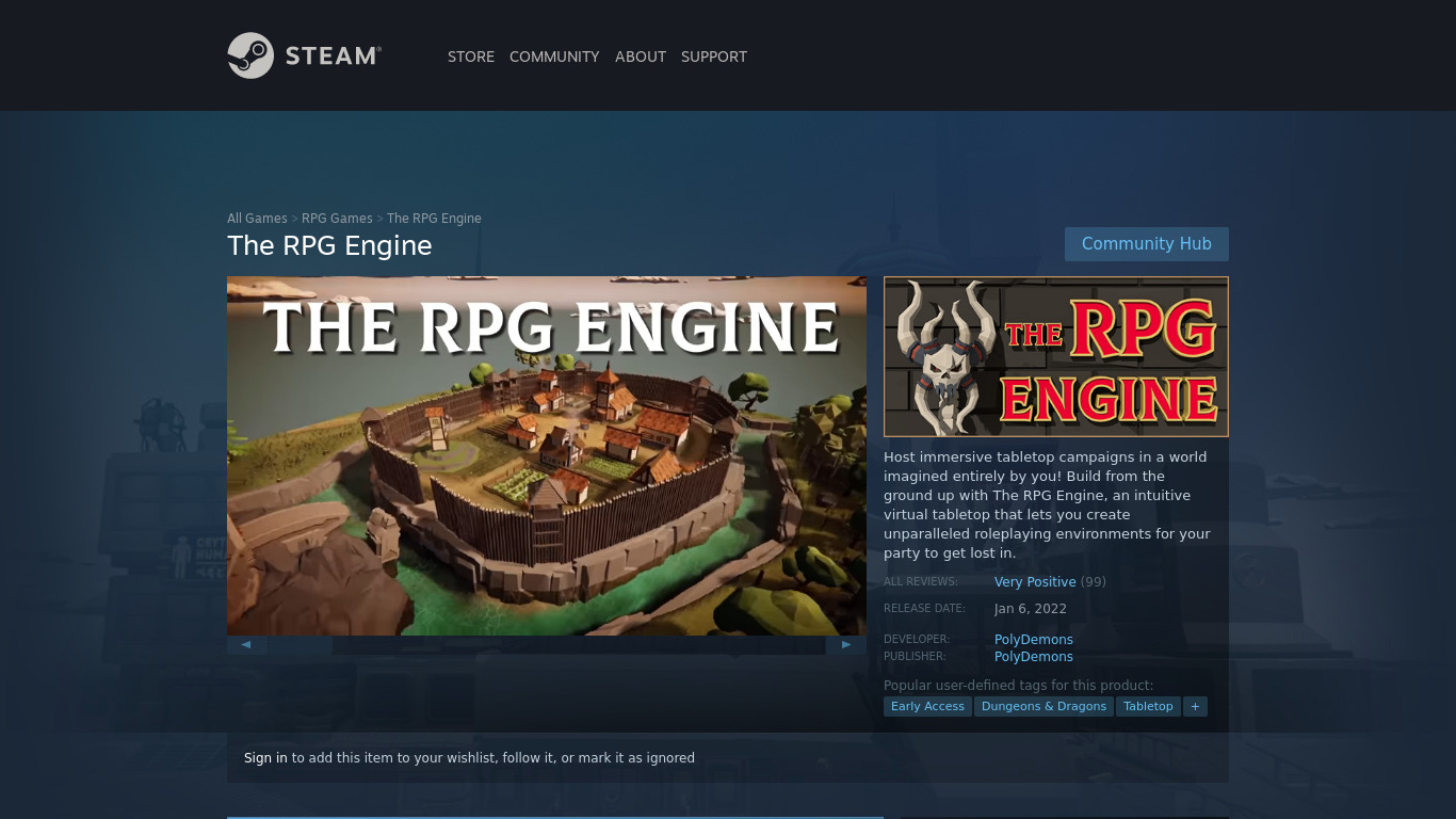 RPG Engine Landing page