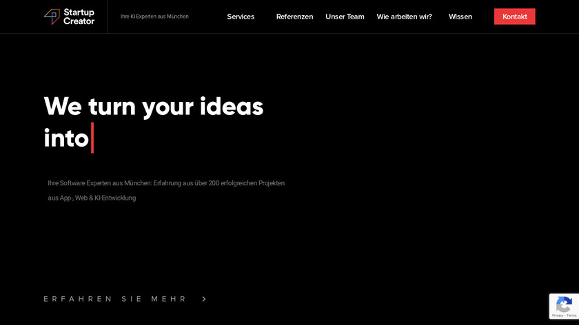 Startup Creator Landing Page
