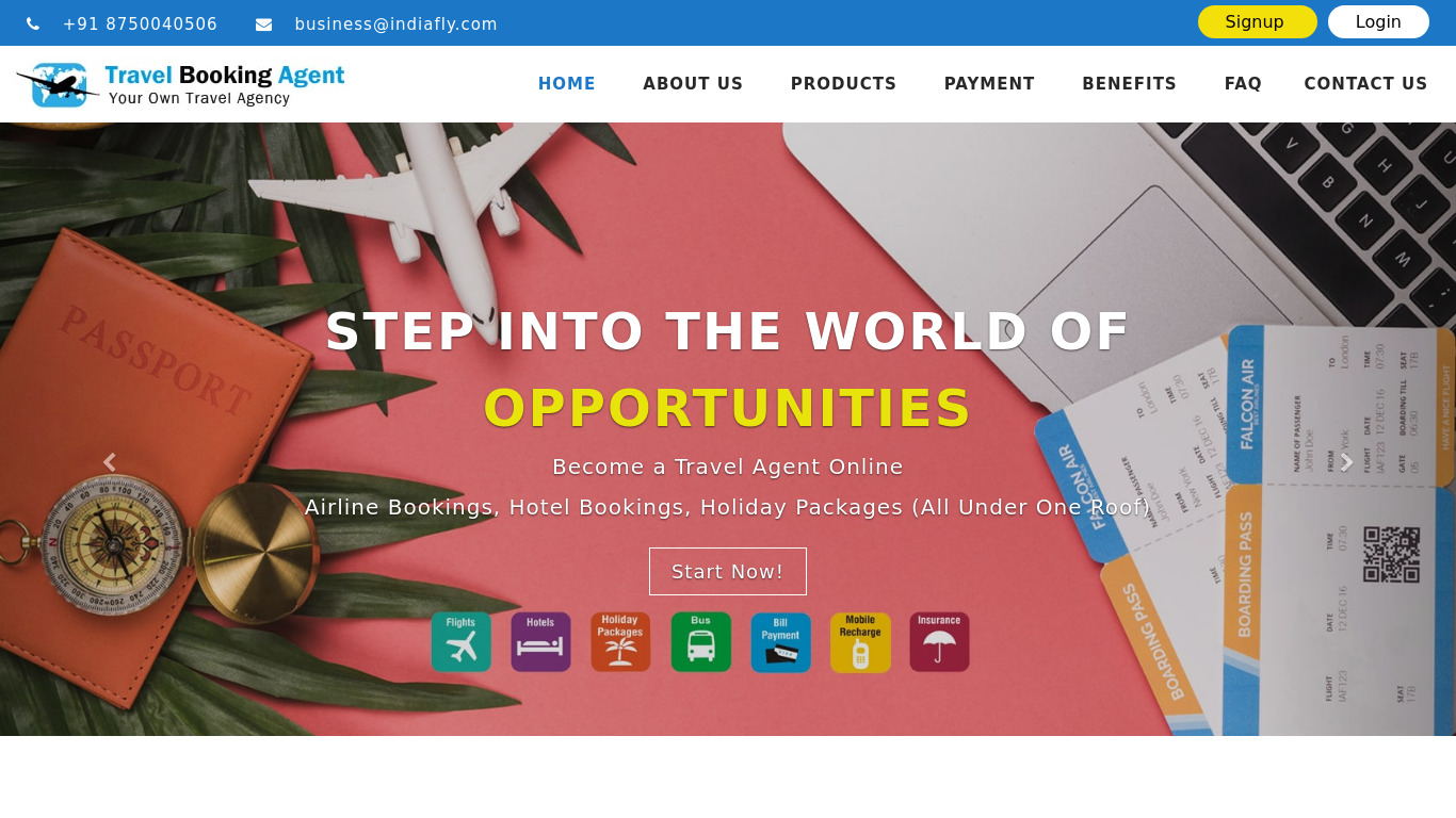 Travel Booking Agent Landing page