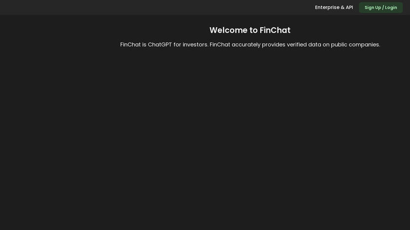 FinChat - ChatGPT for Finance Landing Page