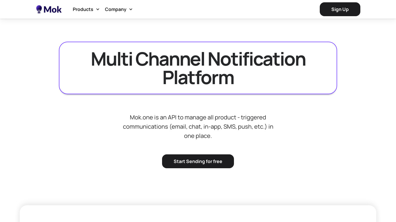 Mok Landing page