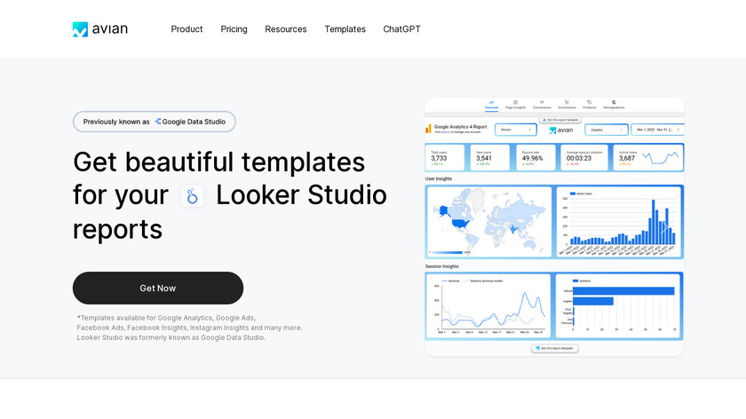 Marketing Report Templates by Avian.io Landing Page