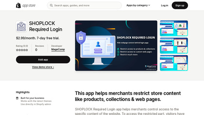 SHOPLOCK Required Login image