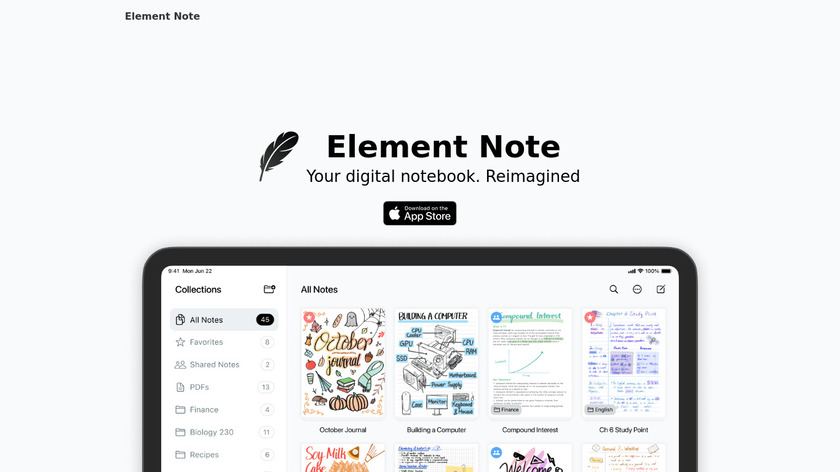 Element Note Landing Page