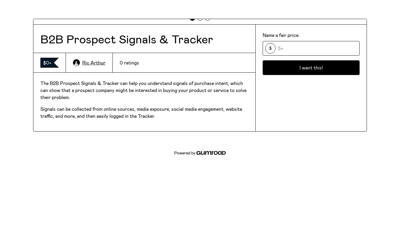 B2B Prospect Signals & Tracker Landing page