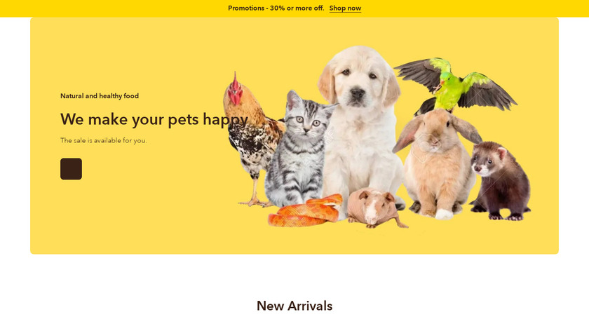 Talis Pet Shop Landing Page