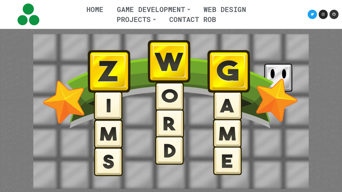 Zim's Word Game Landing page