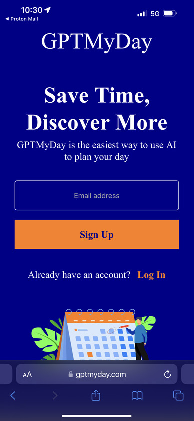 GPTMyDay Landing Page