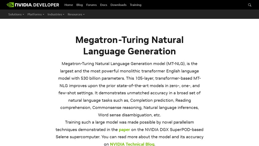 Megatron-Turing NLG Landing Page