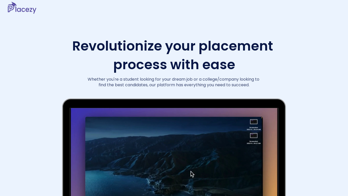 Placezy Landing page