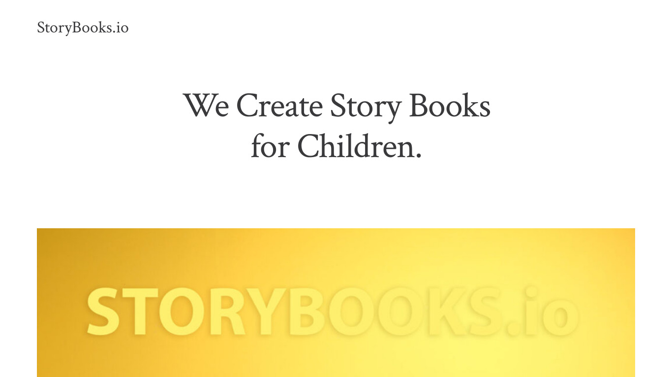 Storybooks.io Landing page