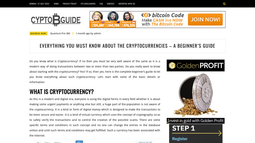 Crypto Bitcoins Guide Landing Page
