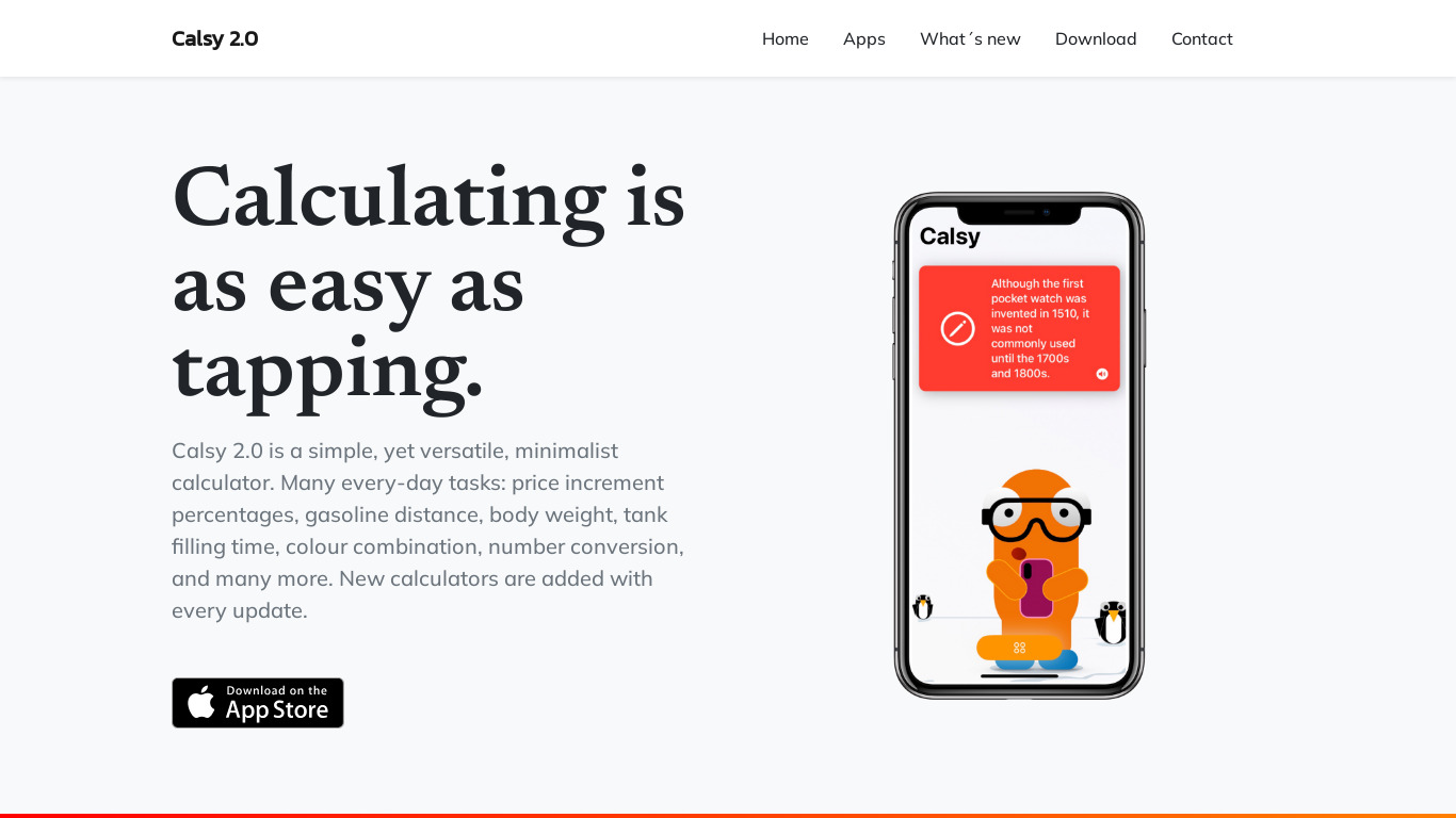 Calsy Landing page